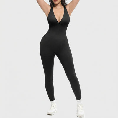 Deep V Tummy Control Sculpting Jumpsuit