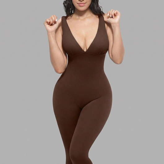 Deep V Tummy Control Sculpting Jumpsuit